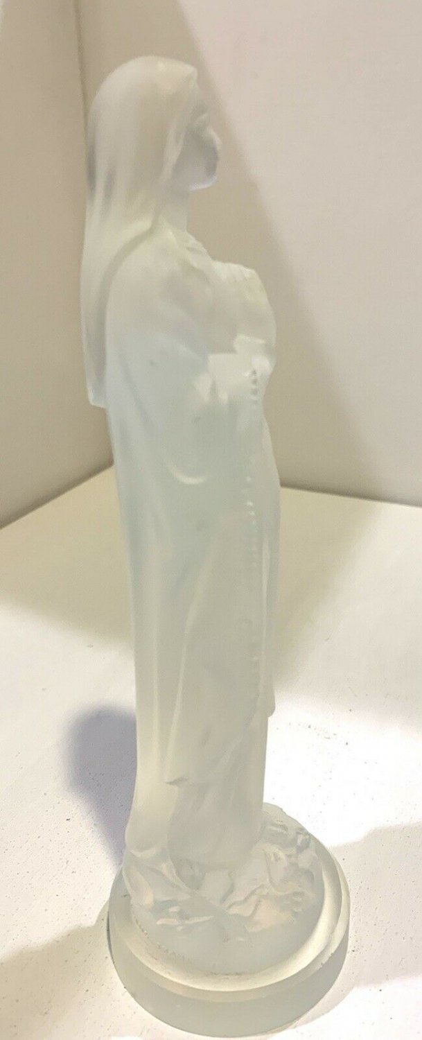 Etling France Opalescent Glass Madonna Virgin Mary 8” Figurine