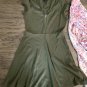 Women's Size XS Green and Multi-Colored Dresses and Orange and White Sweater