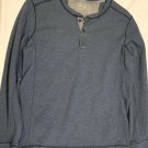 Eddie Bauer Men’s Blue Long Sleeve Waffle Knit 3 Button Pullover Shirt Size L