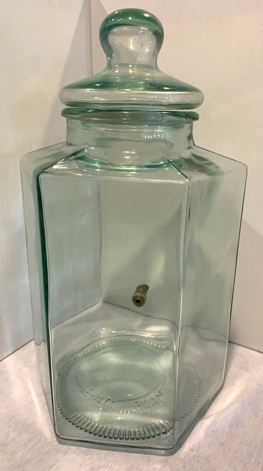Vintage SVE Made in Italy Hexagonal Glass Water Dispenser 2 1/2 Gallons