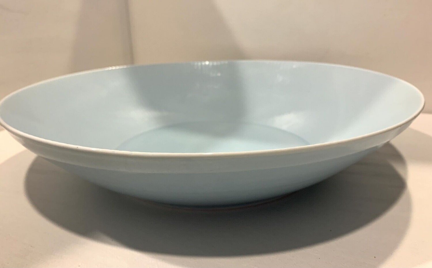 Crate and Barrel Large Light Blue Ceramic Serving Bowl
