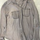 Woman’s Rubbish Long Sleeve Light Purple Denim Shirt Size Medium