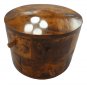 Jewelry wood box, Moroccan handmade Thuya Wooden Cylindrical Box with 2 Drawers
