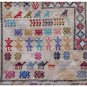 Vintage white Handmade Berber Wool Kilim carpet, multi-color decoration, Moroccan Style rug: 9x5,7ft