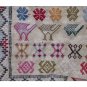 Vintage white Handmade Berber Wool Kilim carpet, multi-color decoration, Moroccan Style rug: 9x5,7ft