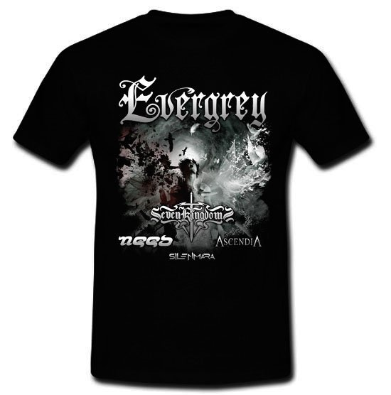 Evergrey progressive metal Band Seven Kingdom Ascendia T-shirt Sz S M L XL 2XL
