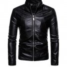 Motorcycle Faux Leather Casual Jackets Fashion Male Black Coat