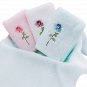 Embroidered Face Towel, 100% Cotton Towel with Floral Embroidery--HT-001
