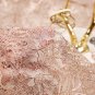 Pink-gold Heavy Embroidered Lace Fabric, Floral Lace Fabric, Chemical Lace Fabric--LC-002