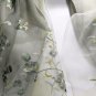 Embroidered with Floral,Green Silk Scarf, Handmade Mulberry Silk Scarf--SS-005
