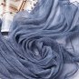silk scarf,blue ruched,pure color,Handmade Mulberry Silk Scarf--SS008