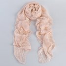 pink with brown dot print silk scarf,Handmade Mulberry Silk Scarf--SS-023