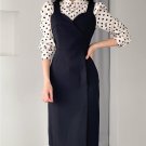 Spring Fashion Dots Blouse with Straps Bodycon Dress