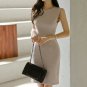Korea OL Round Neck Slim Waist Bodycon Tank Dress