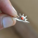 moon shape rings,Turquoise Gemstone 925 sterling silver Ring,Copper Turquoise Ring