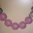 Green & Mauve necklace - sterling silver
