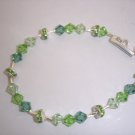 Silver/Crystal Green Bracelet