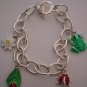 Silver chain links with Charms