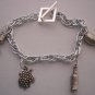Silver chain with wine Charms
