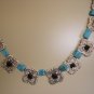Turquoise with Jet black Crystals