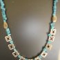 Turquoise with Jet black Crystals