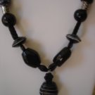 Chunky black stone necklace