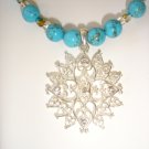 Turquoise and silver Gemstone necklace
