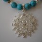 Turquoise and silver Gemstone necklace