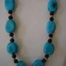 Chunky Turquoise/black Gemstone necklace