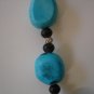 Chunky Turquoise/black Gemstone necklace