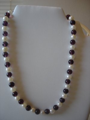 Amethyst/Pearl Necklace