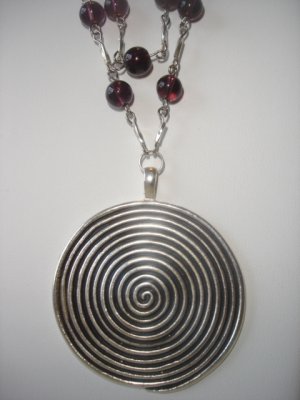 Amethyst/silver Double stranded Necklace