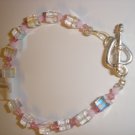 Pink/Clear Swarovski Crystal Bracelet