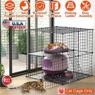 2Tier Cat Cage Playpen Indoor Pet Enclosures Kitten Kennel House