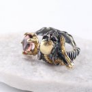 Skeleton Zultanite Ring, Gold Skull 925 Silver Zultanite Ring, Handmade Ring