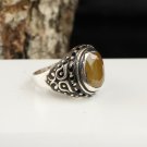 Yellow Sapphire Ring, Men 925 Silver Handmade Ring, 925 Silver Sapphire Man Ring