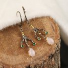Women Earlobe Handmade Silver Rose Quartz Earring, Gemstone Earring