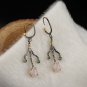 Women Earlobe Handmade Silver Rose Quartz Earring, Gemstone Earring