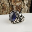 Blue Sapphire Ring, Men 925 Silver Handmade Ring, 925 Silver Sapphire Man Ring