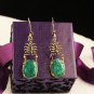 Women Scorpion Handmade Silver Green Jade Earring, Silver Earring, Gift Earring