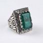Men Emerald Silver Ring, Mens 925 Silver Handmade Ring, Man Jewelry Ring