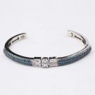 Woman Baget Zircon 925 Silver Cuff Bracelet, Gold plated Zircon stone Bracelet