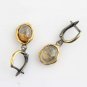 Women Oval Quartz Earring, Oval Handmade Silver Gold Plated Yellow Quartz