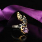 Reptile Amethyst Ring, 925 Silver amethyst Handmade Alligator Ring,