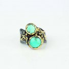 Handmade turqoiuse stone ring, Woman raw turquoise ring