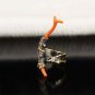 Womens Coral Gemstone Handmade Adjustable Ring