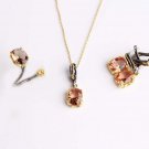 Rectangle Zultanite Jewelry Set Rose shaped Woman Silver Zultanite jewelry set