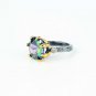 Handmade Womens Topaz Gemstone Ring Silver Adjustable mystic topaz Ring