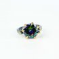 Handmade Womens Topaz Gemstone Ring Silver Adjustable mystic topaz Ring