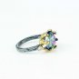 Handmade Womens Topaz Gemstone Ring Silver Adjustable mystic topaz Ring